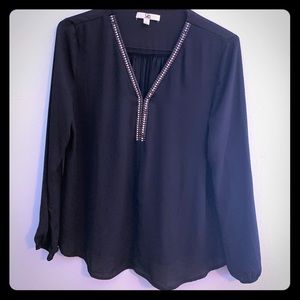 ⭐️Sheer blouse with bling
